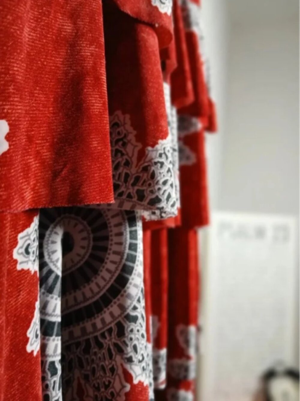 Red Patterned Ruffle Skirt - Picture 3 of 3